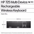 Immagine di HP 725 Multi-Device Rechargeable Wireless Keyboard 9T5B2AA