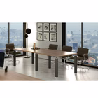 Immagine di Tavolo riunione STYLE cm 220x100xH74 strutt.nero op. finitura ciliegio arabis