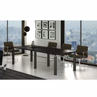 Immagine di Tavolo riunione STYLE cm 220x100xH74 strutt.nero op. finitura nero venato frassino