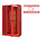 Immagine di Armadio metallico attrezzature antincendio e DPI 2 ante vetro/cieche cm 185h (trasporto escluso)