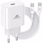 Immagine di Caricabatterie wireless/senza fili Bianco USB-C RIVACASE Caricatore da muro WD4 EU bianco 20 W PD 3.