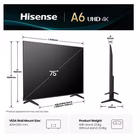 Immagine di Tv 75" 4K (3840x2160) HISENSE 75 A69Q 4K UHD SMART VIDAA U9 75A69Q