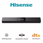 Immagine di Soundbar 240 Nero HISENSE SOUNDBAR HS2000 2.1 DOLBY BLUETOOTH 240W HS2000