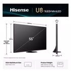 Immagine di Tv 55" 4K (3840x2160) HISENSE 55 U8Q MINI LED 4K UHD SMART VIDAA REFRESH RATE 16 55U8Q