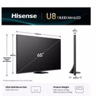 Immagine di Tv 65" 4K (3840x2160) HISENSE 65 U8Q MINI LED 4K UHD SMART VIDAA REFRESH RATE 16 65U8Q