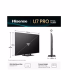 Immagine di Tv 75" 4K (3840x2160) HISENSE 75 U7Q PRO MINI LED 4K UHD SMART VIDAA REFRESH RAT 75U7Q-PRO
