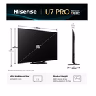 Immagine di Tv 85" 4K (3840x2160) HISENSE 85 U7Q PRO MINI LED 4K UHD SMART VIDAA REFRESH RAT 85U7Q-PRO