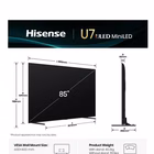 Immagine di Tv 85" 4K (3840x2160) HISENSE 85 U7Q MINI LED 4K UHD SMART VIDAA REFRESH RATE 14 85U7Q