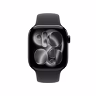Immagine di Apple Watch Series 11 GPS Cassa 42 mm in alluminio Jet Black cinturino Sport nero - M/L