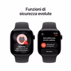 Immagine di Apple Watch Series 11 GPS Cassa 42 mm in alluminio Jet Black cinturino Sport nero - M/L