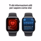 Immagine di Apple Watch Series 11 GPS Cassa 42 mm in alluminio grigio siderale cinturino Sport nero - S/M