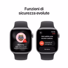 Immagine di Apple Watch Series 11 GPS Cassa 42 mm in alluminio grigio siderale cinturino Sport nero - M/L