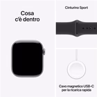 Immagine di Apple Watch Series 11 GPS Cassa 42 mm in alluminio grigio siderale cinturino Sport nero - M/L
