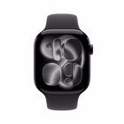 Immagine di Apple Watch Series 11 GPS Cassa 46 mm in alluminio Jet Black cinturino Sport nero - S/M