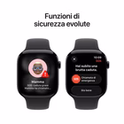 Immagine di Apple Watch Series 11 GPS Cassa 46 mm in alluminio Jet Black cinturino Sport nero - S/M