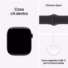 Immagine di Apple Watch Series 11 GPS Cassa 46 mm in alluminio Jet Black cinturino Sport nero - M/L