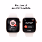 Immagine di Apple Watch Series 11 GPS Cassa 42 mm in alluminio oro rosa cinturino Sport rosa fard - S/M
