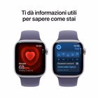 Immagine di Apple Watch Series 11 GPS Cassa 42 mm in alluminio argento cinturino Sport viola nebbia - S/M