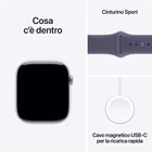 Immagine di Apple Watch Series 11 GPS Cassa 46 mm in alluminio argento cinturino Sport viola nebbia - M/L