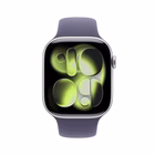Immagine di Apple Watch Series 11 GPS Cassa 46 mm in alluminio argento cinturino Sport viola nebbia - M/L