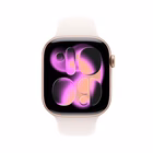 Immagine di Apple Watch Series 11 GPS Cassa 46 mm in alluminio oro rosa cinturino Sport rosa fard - M/L