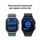 Immagine di Apple Watch Ultra 3 GPS+Cellular Cassa 49 mm in titanio naturale cinturino Ocean blu salmastro