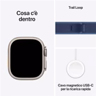 Immagine di Apple Watch Ultra 3 GPS+Cellular Cassa 49 mm in titanio naturale Trail Loop blu/blu acceso - M/L