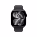 Immagine di Apple Watch Series 11 GPS+Cellular Cassa 42 mm in alluminio Jet Black cinturino Sport nero - S/M