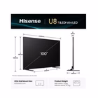 Immagine di Tv 100" 4K (3840x2160) HISENSE 100 U8Q MINI LED 4K UHD SMART VIDAA REFRESH RATE 1 100U8Q