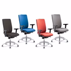 Immagine di Sedia operativa SYSTEM base alluminio con braccioli regolabili 3D ecopelle blu