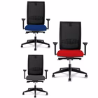 Immagine di Sedia operativa SYSTEM schienale nero seduta blu braccioli regolabili base nylon