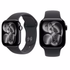 Immagine di Apple Watch Series 11 GPS Cassa 42 mm in alluminio Jet Black cinturino Sport nero - S/M