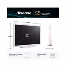 Immagine di Tv 32" Full HD (1920x1080) HISENSE 32 S5Q DECO' BIANCO Full HD QLED SMART VIDAA REFRESH R 32S5Q