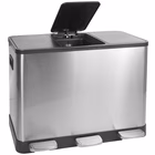 Immagine di Pattumiera a pedale MEDIAL MULTIFLUX in acciaio per la raccolta differenziata colore inox satinato