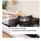 Immagine di Piano cottura gas vetro temperato Nero BOSCH PNP6B6K40