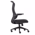 Immagine di Sedia semidirezionale TAYCAN schienale in rete braccioli ribaltabili nera