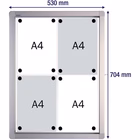Immagine di Bacheca vetrina magnetica bianca per esterni cm 53x70