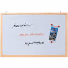 Immagine di Lavagna magnetica in acciaio con cornice in legno, 80x60 cm,