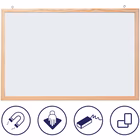 Immagine di Lavagna magnetica in acciaio con cornice in legno, 80x60 cm,