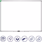 Immagine di Lavagna magnetica cancellabile smaltata cornice alluminio anodizzato, ecolabel, 90x60 cm, argento