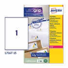 Immagine di Etichette adesive bianche in carta ecologica, 199,6x289,1mm, 1 etichetta per foglio, 15 fogli