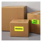 Immagine di Etichette adesive giallo fluo in carta certificata FSC®, 99,1x67,7mm, 8 etichette per foglio, 70 ff