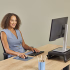 Immagine di Tappetino mouse con poggiapolsi FELLOWES Breyta con microban colore blu marino