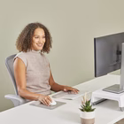 Immagine di Tappetino mouse con poggiapolsi FELLOWES Breyta con microban colore sabbia