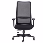 Immagine di Sedia operativa PANAPERA con braccioli regolabili schienale rete sedile tessuto colore nero