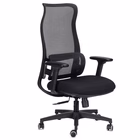 Immagine di Sedia operativa PANAPERA con braccioli regolabili schienale rete sedile tessuto colore nero