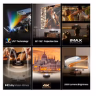 Immagine di Videoproiettore uhd 4K (3840x2160) 2.500 ansi lumen HISENSE LASER TV PT1 80-150'' 4K UHD TRIPLO LASE