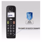 Immagine di Telefono cordless digitale PANASONIC CORDLESS TGU130 TASTI GRANDI SEGRETERIA BLACK KX-TGU130EXB