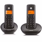 Immagine di Telefono cordless digitale MOTOROLA CORDLESS E202 DUO NERO 107E202