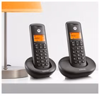Immagine di Telefono cordless digitale MOTOROLA CORDLESS E202 DUO NERO 107E202